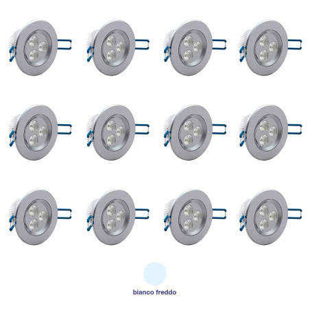 12x Faretto Led Rotondo 3W...