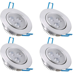 4x Faretto Led Rotondo 3W A...