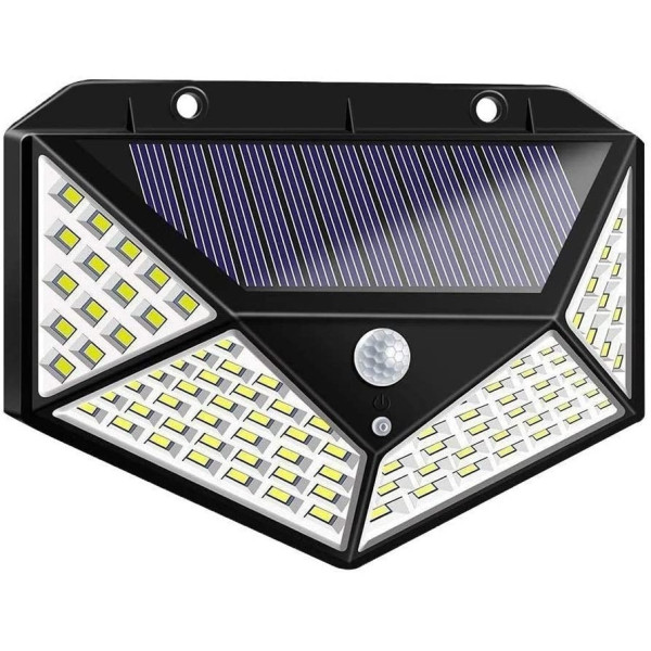 Faretto Esterno Crepuscolare Ad Energia Solare 100 Led Con Sensore Di  Movimento