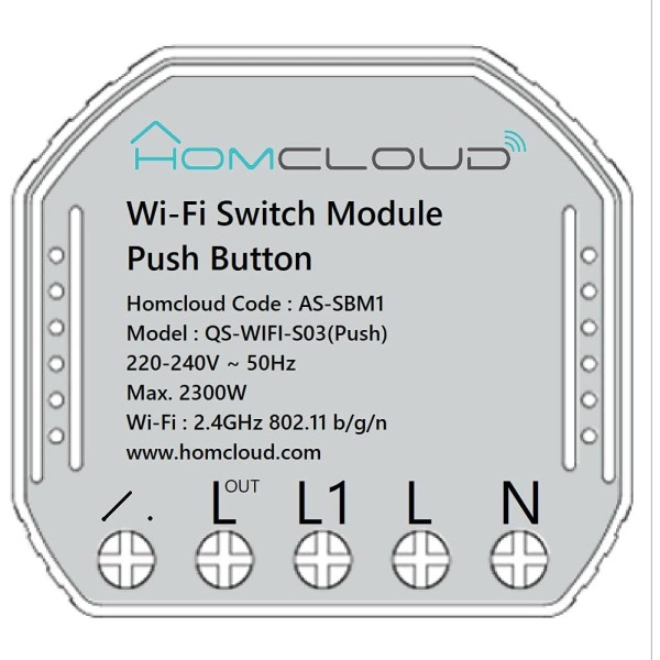 Homcloud Modulo Pulsante Intelligente Wi-Fi Da Incasso AS-SBM1