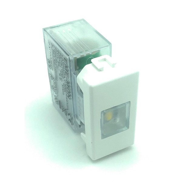 Lampada D'emergenza A LED 1 Modulo Keystone 50Lm 1W Autonomia 6h Con  Adattatore Vimar Plana Bianco