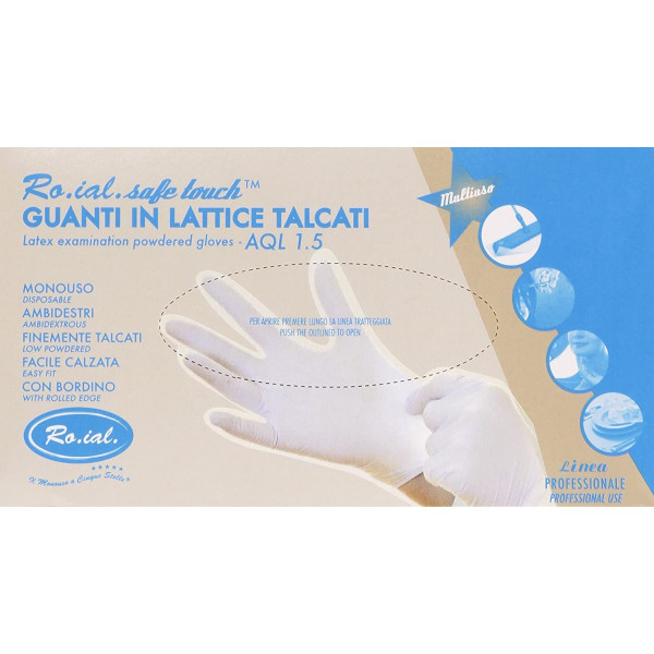 Ro.ial. Guanti In Lattice Talcati Monouso Taglia M 100 Pezzi