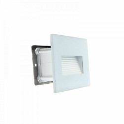 Segnapasso Led 4W Incasso Cassetta 503 Ip65 Cornice Vetro Bianco Luce Calda  3000K