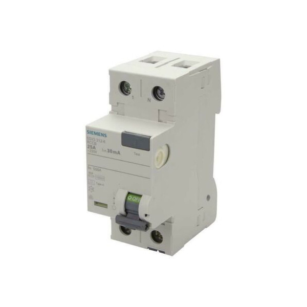 Siemens Sentron Interruttore Differenziale FI 5SV – 2 Poli 16A 10mA, Classe A, Per Guida DIN, 70mm