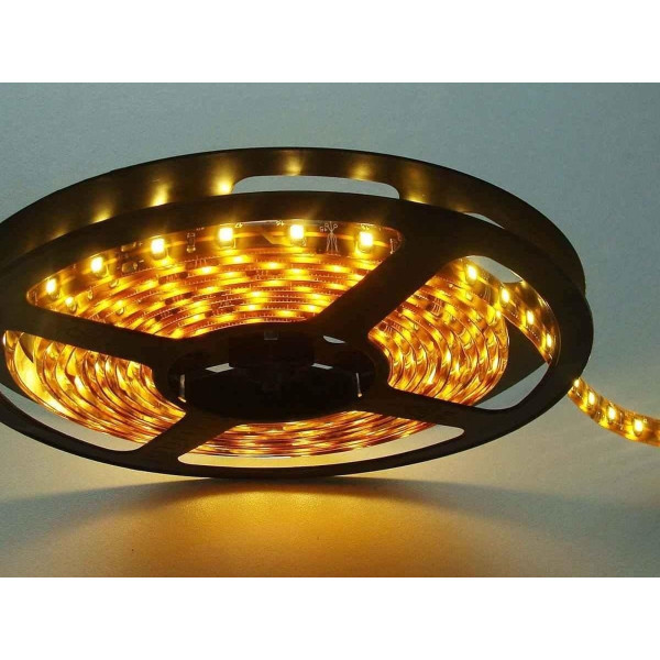 Striscia Led Luce Calda Smd 5050 Bobina Strip Adesiva 5 M Metri 300 Led  Gialla