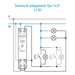 Temporizzatore Luce Scale Relè Modulare 8 Funzioni 16A Finder  14.01.8.230.0000