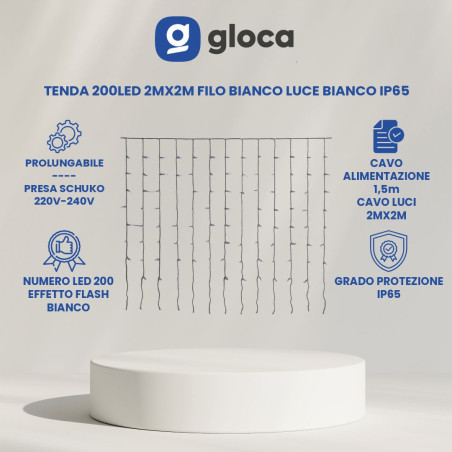 gloca Tenda 200LED 2m X 2m...