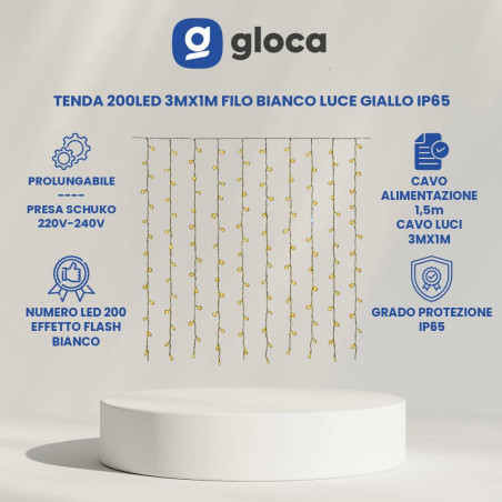 gloca Tenda 200LED 3m X 1m...
