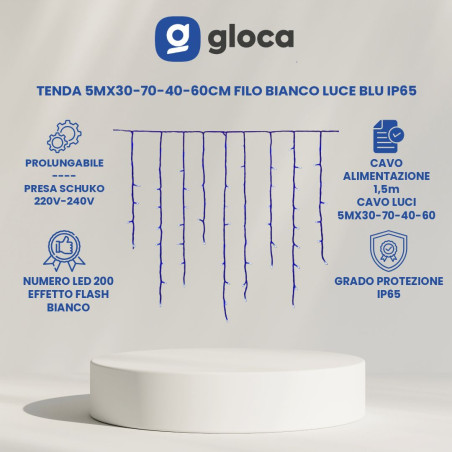 gloca Tenda 200LED 5m X...