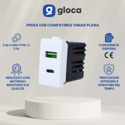 gloca Set 2 Prese USB 2 in...