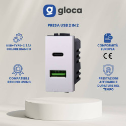 gloca Set 2 Prese USB 2 in...